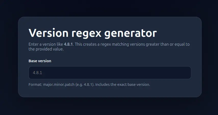 Version Regex Generator