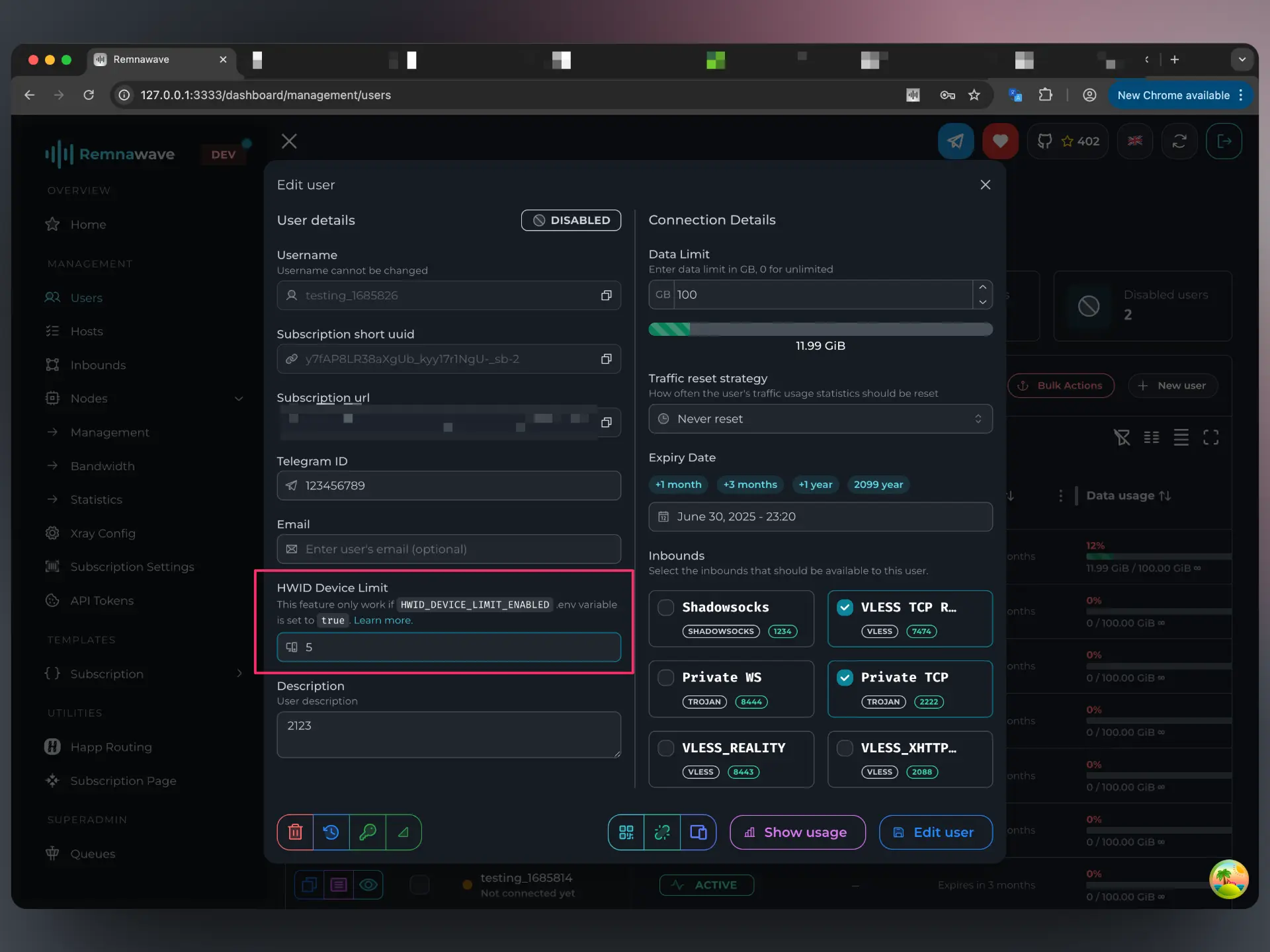 HWID User Limits